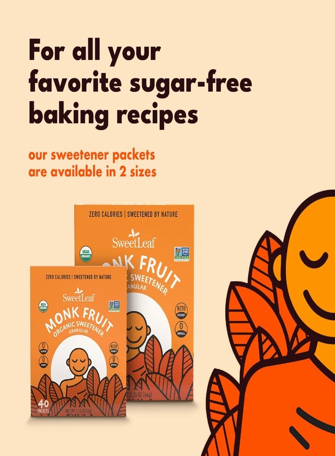 سويت ليف مُحلي سويت ليف العضوي من فاكهة الراهب، حبيبي - بديل طبيعي للسكر مناسب لحمية الكيتو، يُستخدم في القهوة والشاي والخبز، خالٍ من السعرات الحرارية، مصنوع من فاكهة الراهب العضوية، غير معدل وراثيًا، خالٍ من السكر - 40 عبوة فردية - Image 5